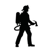 Feuerwehrleute Pose Illustrator Vektor Silhouette