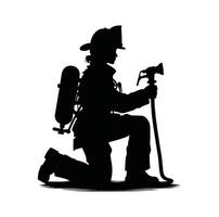 Feuerwehrleute Pose Illustrator Vektor Silhouette