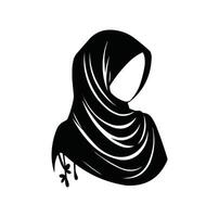 muslim flicka hijab ikon vektor illustration silhuett