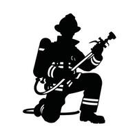 Feuerwehrleute Pose Illustrator Vektor Silhouette