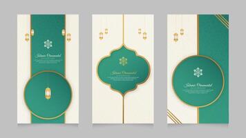 eid mubarak och ramadan kareem islamic realistisk social media berättelser samling mall vektor