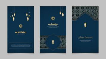 ramadan kareem islamisk realistisk samling av berättelser i sociala medier vektor
