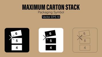 maximal kartong stack förpackning symbol vektor