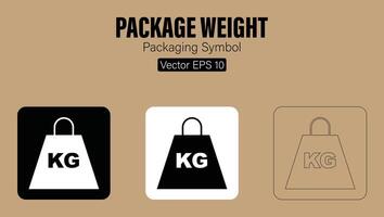 paket vikt förpackning symbol vektor