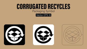 gewellt recycelt Verpackung Symbol vektor
