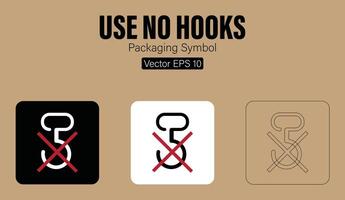 do inte använda sig av krokar förpackning symbol vektor