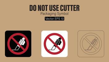 do inte använda sig av fräs kniv förpackning symbol vektor