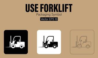 använda sig av gaffeltruck förpackning symbol vektor