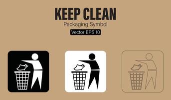 behalten sauber Verpackung Symbol vektor