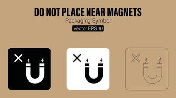 tun nicht Platz in der Nähe von Magnete Verpackung Symbol vektor