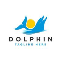 marin delfin illustration logotyp vektor