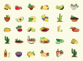 Mexikaner Essen Illustration Vektor Vorlage, Salsa trinken mit Gemüse Limette würzig Element Speisekarte. Mexikaner köstlich Essen Vorlage. Tomate Pfeffer Chili lecker