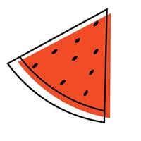 översikt vattenmelon ikon vektor