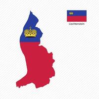 Vektor Illustration mit Liechtenstein National Flagge mit gestalten von Liechtenstein Karte