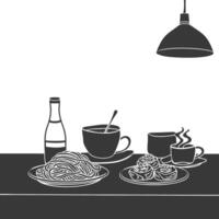 ai generiert Frühstück Speisekarte bereit zu Essen einfach Gliederung Illustration minimalistisch Linie Kunst vektor