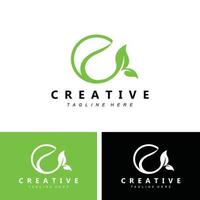 Pflanzen- und Logodesign, einfaches minimalistisches Naturkonzept, grüne Dekoration vektor