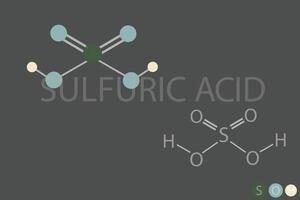 svavel- syra molekyl skelett- kemisk formel vektor