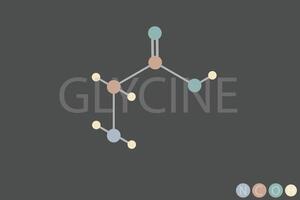 glycin molekyl skelett- kemisk formel vektor