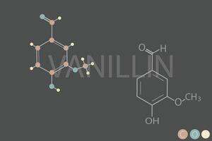 vanillin molekyl skelett- kemisk formel vektor