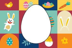 glücklich Ostern Gruß Karte Hintergrund template.can Sein benutzt zum Abdeckung, Einladung, Anzeige, Tapeten, Flyer, Poster, Broschüre. vektor