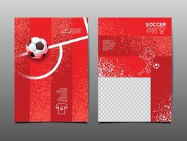 Fußball Vorlage Design , Fußball Banner, Sport Layout Design, rot Thema, Vektor Illustration , Hintergrund