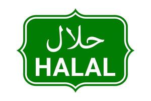 mörk grön halal mat isolerat stämpel klistermärke vektor illustration