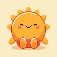 leende Sol bär shorts njuter sommar säsong söt vektor illustration