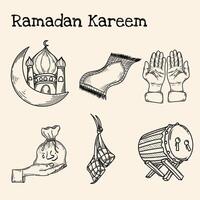 Ramadan kareem Illustration Gekritzel mit Hand gezeichnet Gekritzel vektor