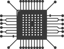 ai generiert Silhouette ic oder integriert Schaltkreis Single elektronisch Komponente vektor