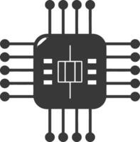 ai generiert Silhouette ic oder integriert Schaltkreis Single elektronisch Komponente vektor