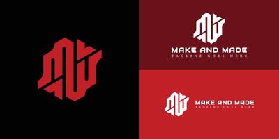 abstrakt Brief m oder mm Monogramm Logo Design Vektor im rot Farbe isoliert auf mehrere Hintergründe. abstrakt Hexagon Brief mm Logo angewendet zum Konstruktion Unternehmen Logo Design Inspiration Vorlage