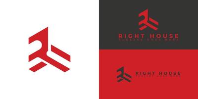 abstrakt Initiale Brief rh oder Std Logo mit Zuhause Symbol Symbol Vektor im rot Farbe isoliert auf mehrere Hintergrund Farben. das Logo ist angewendet zum echt Nachlass Geschäft Logo Design Inspiration Vorlage