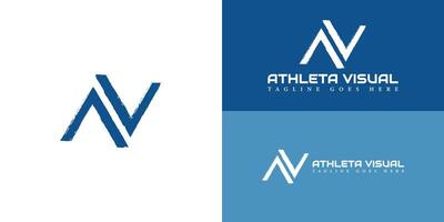 abstrakt Initiale ein V oder va Brief Initiale Monogramm retro Logo im Blau und Weiß Farbe isoliert auf mehrere Hintergrund Farben angewendet zum persönlich Sport branding Logo Design Inspiration Vorlage vektor