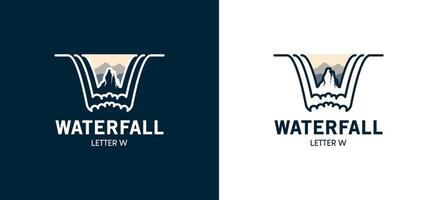 kreativ Brief w Wasserfall Logo Design Vektor Illustration