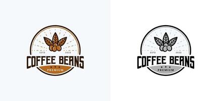 kreativ abstrakt retro årgång naturlig kaffe böna logotyp design vektor