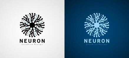 neuroner logotyp design, modern abstrakt nerv cell energi vektor illustration