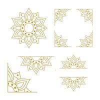 mandala bröllop prydnad guld vektor design