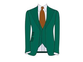 herr- smoking formell ha på sig vektor med grön Färg och rosa slips.