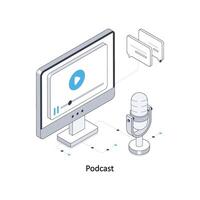 podcast isometrisk stock illustration. eps fil stock illustration vektor