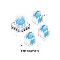 Bitcoin Netzwerk isometrisch Lager Illustration. eps Datei Lager Illustration vektor