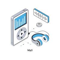 mp3 isometrisk stock illustration. eps fil stock illustration vektor