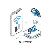 5g teknologi isometrisk stock illustration. eps fil stock illustration vektor