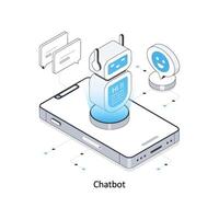 chatbot isometrisk stock illustration. eps fil stock illustration vektor