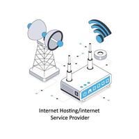 Internet Hosting Internet Bedienung Anbieter isometrisch Lager Illustration. eps Datei Lager Illustration vektor