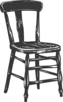 ai genererad silhuett trä- stol svart Färg endast vektor