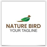 natur blad fågel logotyp design mall vektor