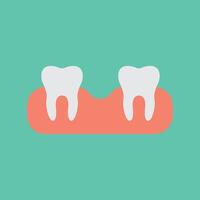 saknas tand platt ikon, dental och medicin, lösa tand vektor grafik, en färgrik fast mönster