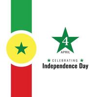 National Tag von Senegal Vektor Illustration. Unabhängigkeit Tag von Senegal. geeignet zum Gruß Karte, Poster und Banner.