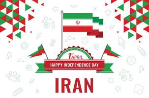 National Tag von ich rannte Vektor Illustration. Unabhängigkeit Tag von Iran. geeignet zum Gruß Karte, Poster und Banner.