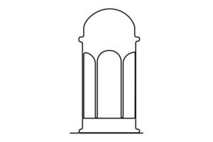 kontinuierlich einer Linie Zeichnung Ramadan kareem Symbol. Moschee Linie Konzept. eid Mubarak, eid fitr Vektor minimalistisch Design islamisch Moschee Gliederung Ornament Hintergrund.